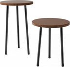 Plant Stand Indoor 2 Pack: Plant Table 14''&20'' Wooden & Metel Heavy Duty Stands for Flower Lovers - Mid Century Modern Design Stool for Bedroom/Living Room/Patio/Garden