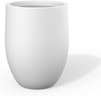 Kante Tall Concrete Planter, 21.7-Inch Height White Large Indoor Outdoor Plant Pot with Drainage Hole for Patio Garden Home, Modern Decor for Flowers and Tree