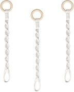 3 Pack Adjustable Macrame Plant Hanger Extenders Connectable Rope Hanging Plant Extender Handmade Woven Hanging Basket Extension with Wooden Ring for Indoor Outdoor Plant Pot Holder (Style 1, 3)