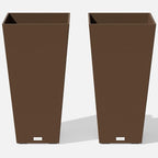 Veradek V-Resin Indoor/Outdoor Taper Planter, Set of 2 (30 inch, Espresso)