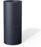 Kante 23.6 Inch Tall Cylindrical Planter, Large Round Plant Pots with Drainage Hole, Made with Concrete, Suitable for Indoor Outdoor Plants, Home Decor, Charcoal