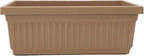 The HC Companies Venetian Window Planter Box w/Drain Plug - Long Planter Box for Windowsills, Balconies & More - Plastic Large Rectangular Planters for Herbs & Flowers (24" Sandstone, Pack of 1)