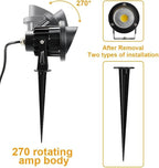 Romwish 120V LED Landscape Spotlights, 10W Outdoor Spotlights for Yard, 3000K Warm White, 120V AC Spot Light with Ground Spike, Waterproof Landscape Lighting for House Garden Lawn Decorative - 4 Pack