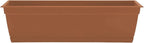 Bloem Dayton 24" Terra Cotta Recycled Plastic Rectangle Window Box Planter with Saucer Tray for Indoor and Outdoor Gardening