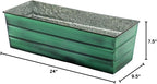Achla Designs Galvanized Window Flower Box Planter-Green-Medium (24" L x 9.5" W x 7.5" H)