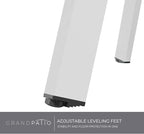 Grand patio 28-inch Outdoor Steel Coffee Table, Round Patio Side Table, Great for Backyard Patio Deck, White