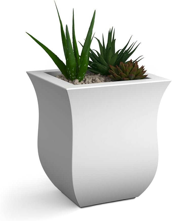 Mayne 5873-W Polyethylene Planter, White 16x16