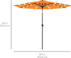Best Choice Products 10ft Solar Polyester LED Lighted Patio Umbrella w/Tilt Adjustment and UV-Resistant Fabric