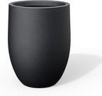 Kante Tall Concrete Planter, 21.7-Inch Height Black Large Indoor Outdoor Plant Pot with Drainage Hole for Patio Garden Home, Modern Decor for Flowers and Tree