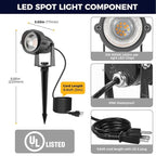 L LOHAS LED 5W Dusk to Dawn Outdoor Lighting, Auto On/Off 6000K Landscape Outdoor Spotlight, IP66 Waterproof Plug in Spot Lights for Yard, Garden, House, Pathway, Plant, UL Listed (2 Pack)