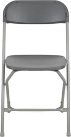 Flash Furniture Hercules Series Plastic Folding Chair - Grey - 4 Pack 650LB Weight Capacity Comfortable Event Chair-Lightweight Folding Chair
