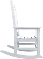Oversized Rocking Chair Set of 2, Outdoor Rocking Chair for Adults, All Weather Resistant Porch Rocker for Lawn Garden, White