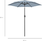 Best Choice Products 7.5ft Heavy-Duty Round Outdoor Market Table Patio Umbrella w/Steel Pole, Push Button Tilt, Easy Crank Lift - Breeze Blue