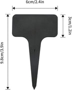 KINGLAKE 100 Pcs Waterproof Thick Plastic Black Plant Tags T Type Nursery Garden Labels