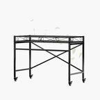 Zhongma Sturdy Metal Plant Stand with Wheels, 36.6 x 16 x 26.2 in High, Heavy Duty Succulent Shelf for Home Indoor and Outdoor, 220 LBS Capacity & Heavy Duty Construction