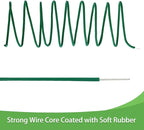 Tenn Well Plant Ties for Climbing Plants, 66 Feet 2.8mm Green Garden Wire Ties for Tomato Plants, Climbing Roses, Trellises, Gardening Supplies (2PCS x 33 Feet)