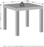 Furinno Classic Coffee Table Set of 2, Square Modern Coffee Table with Triple Thick Tabletop, Side Table with 4 Legs, for Living Room, Bedroom, Home Office, Black