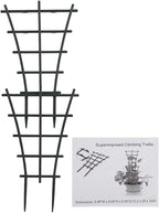 Trellis Small Outdoor, Mini Vine Support Indoor Plant Trellis for Climbing Plants Patio Pot Stackable Potted Stakes Plastic Houseplant Superimposed Garden Planter Vegetable Flower 5.91“ W x 10.24” h