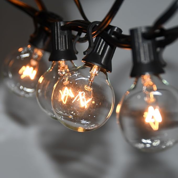 String Lights, 100 Ft Waterproof Outdoor with 105 Clear G40 Bulbs