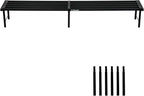 Metal Plant Stand, Rust-proof Aluminum Flower Pot Stand, Heavy Duty Planter Display Shelving for Patio Balcony Garden Living Room Decorative (Black, 47.2 Inch)