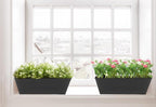 3 Pcs Large Hanging Flower Pots for Railing Or Fence 16 Inch Railing Planter Box for Any Balcony, Porch or Deck Countryside Style Window Planter Boxes Are Perfect to Herbs & Flowers for Garden (Black)