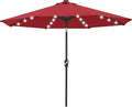 ABCCANOPY Durable Solar Led Patio Umbrellas with 32LED Lights 11FT (Burgundy)