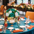 Artificial Flower Balls, Teal and White Silk Roses for Centerpieces