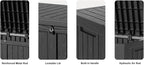DRATO 120 Gallon Large Deck Box, Outdoor Storage Box for Patio Furniture, Patio Cushions, Gardening Tools, Pool Supplies,660lbs Weight Capacity,Waterproof Resin Storage Boxes（Black，120 Gallon）