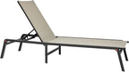 VEVOR Outdoor Chaise Lounge Chair Set of 2, 400 lbs Weight Capacity, Foldable Sun Tanning Chair, 5 Adjustable Positions, Easy Assembly, Aluminum Pool Recliner Lounge Chairs, for Beach Yard Patio