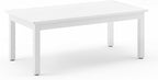 LUE BONA Outdoor Coffee Table, HDPS White Patio Coffee Tables for Outside Rectangle, Adjustable Levelling Feet/Weather Resistant, Patio Table for Deck, Pool, Balcony, Indoor or Outdoor Use