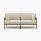 Acanva Modern Outdoor Patio Furniture Set, All-Weather Aluminium Conversation Sectional Sofa with Thick Cushions for Backyard, Garden, Porch, Loveseat, Beige