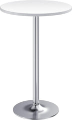 Furmax Bistro Pub Table Round Bar Height Cocktail Table for Home Bar, Small Round Bar Tables for Party, Dining Room, Living Room and Wedding, Metal Base MDF Top Obsidian, 40.6 Inch Height (1, White-2)