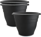 3 Pack 20 Inch Large Plant Pots for Outdoor,Heavy Duty Extra Large Deep Garden Planter with Drainage Holes,Sturdy Textured Black Flower Pot for Trees,Shrubs,Patio,Lawn