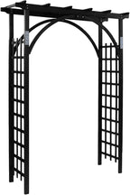 VINGLI 85in Wooden Arbor, Wedding Arch for Ceremony, Wood Trellis for Plant Climbing, Christmas Decor Pergola for Garden Backyard, Lawn (Black)