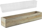 CYS EXCEL Rectangle Wood Planter Box with Removable Plastic Liner (H:4" Open:22"x5") | Multiple Size Choices Wood Rectangular Planter | Indoor Decorative Window Box