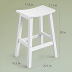 Stoog Weatherproof Bar Stools Set of 4, 28" Height Patio Bar Stools, Easy to Clean and Maintain, for Bar, Kitchen Counter, Deck, and Patio, White