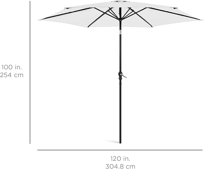 Best Choice Products 10ft Outdoor Table Compatible Steel Polyester Market Patio Umbrella w/Crank and Easy Push Button Tilt