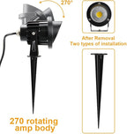 Romwish 120V LED Landscape Lights, 10W 120V Outdoor Landscape Lighting with Ground Spike, 3000K Warm White, IP65 Waterproof Outdoor Spotlight for Lawn, Garden, Yard, Flag Light (Pack of 6)
