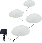 SUNNYPARK Solar Garden Lights Outdoor Set of 4 Plastic Pebble Shape Decorative Rock Lights Waterproof - Warm White