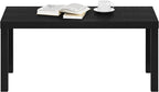 Furinno CLASSIC Coffee Table, Modern Rectangle Coffee Table with 1.8" Triple Thick Tabletop, Side Table, Toolless Assembly, for Living Room, Home Office, Black