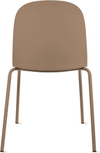 2xhome Parent Modern Stackable Armless Dining Chair | Plastic Shell Seat with Metal Legs | Indoor or Outdoor Use | Home Kitchen Patio (1, Brown, Padded Seat)