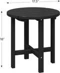 Side Table, 17.5 Inch Round Orange HDPE for Indoor and Outdoor Use