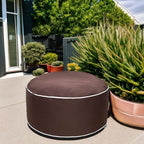 QILLOWAY Indoor/Outdoor Inflatable Stool,Round Ottoman,All Weather Foot Rest for Camping or Home,Coffee