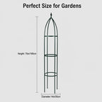 100% Metal Obelisk Garden Trellis 6.3 Feet Tall Sturdy Plant Support for Climbing Vines and Flowers Stands,1pc Upgrade (Green, Large)