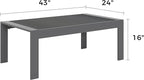 Solaste Aluminum Outdoor Coffee Table, All-Weather Rectangle Metal Patio Coffee Table Furniture for Balcony, Garden, Indoor or Outdoor Use, Dark Grey