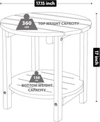 LZRS Round Adirondack Side Table Double End Table, Outdoor Side Tables for Patio, Backyard,Pool, Indoor Companion, Easy Maintenance & Weather Resistant(Brown)