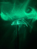 Solar Garden Stake Lights with Color Changing LED or Regular White LED Landscape Path Lights (Set of 2) (Dolphin)