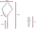 2.2" Screw in Hooks with Safety Buckle Design for Hanging Outdoor String Lights, Plant, Flowers, Heavy Duty Outdoor Garden Lights Q-Hooks, Wall Mount Ceiling Mount (10Pack White)