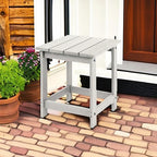 LZRS Adirondack Square Outdoor Side Table for Patio, Pool Composite Patio Table,HDPE End Tables for Backyard,Pool, Indoor Companion, Easy Maintenance & Weather Resistant(Sand)