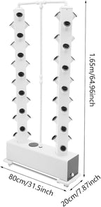 Hydroponic Growing System Kit, 56-Plant Hydroponic Tower Indoor Herb Garden Vertical Planter Germination Kit with Intelligent Water Circulation & Timer Function, Grower Harvest Fresh Herbs Vegetables